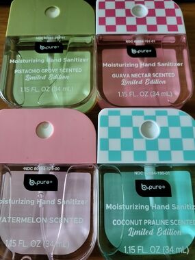 b.pure Moisturizing Hand Sanitizer Spray Limited Edition Checkered Viral Lot x 4